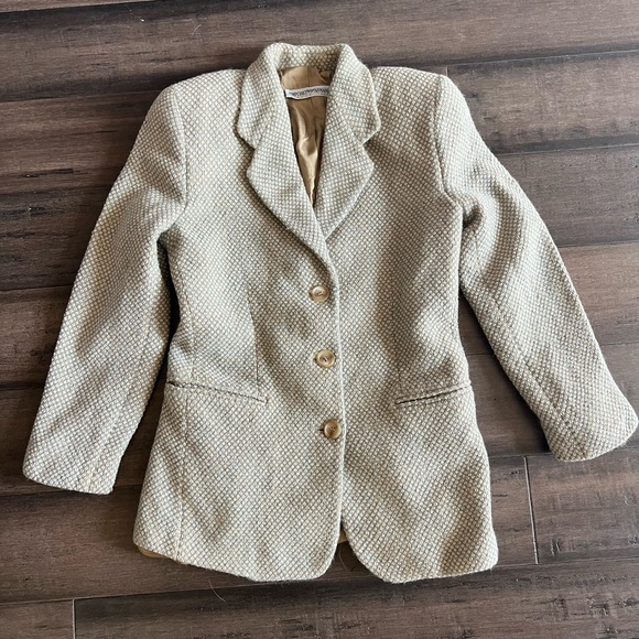 EMPORIO ARMANI Three Button Blazer  Gray Small (Women's 42 ) Italy 100% Wool - Picture 1 of 6